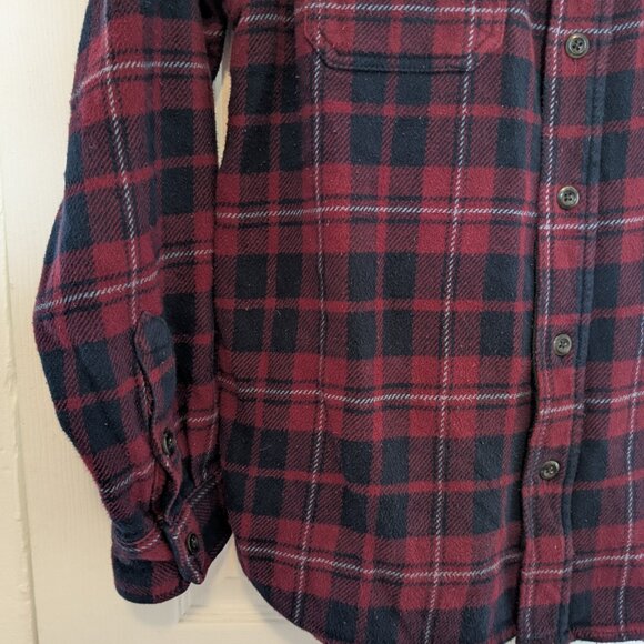 Orvis Plaid Heavyweight Flannel Shirt Jacket Mens Med Red Pockets Button Down - Picture 5 of 8